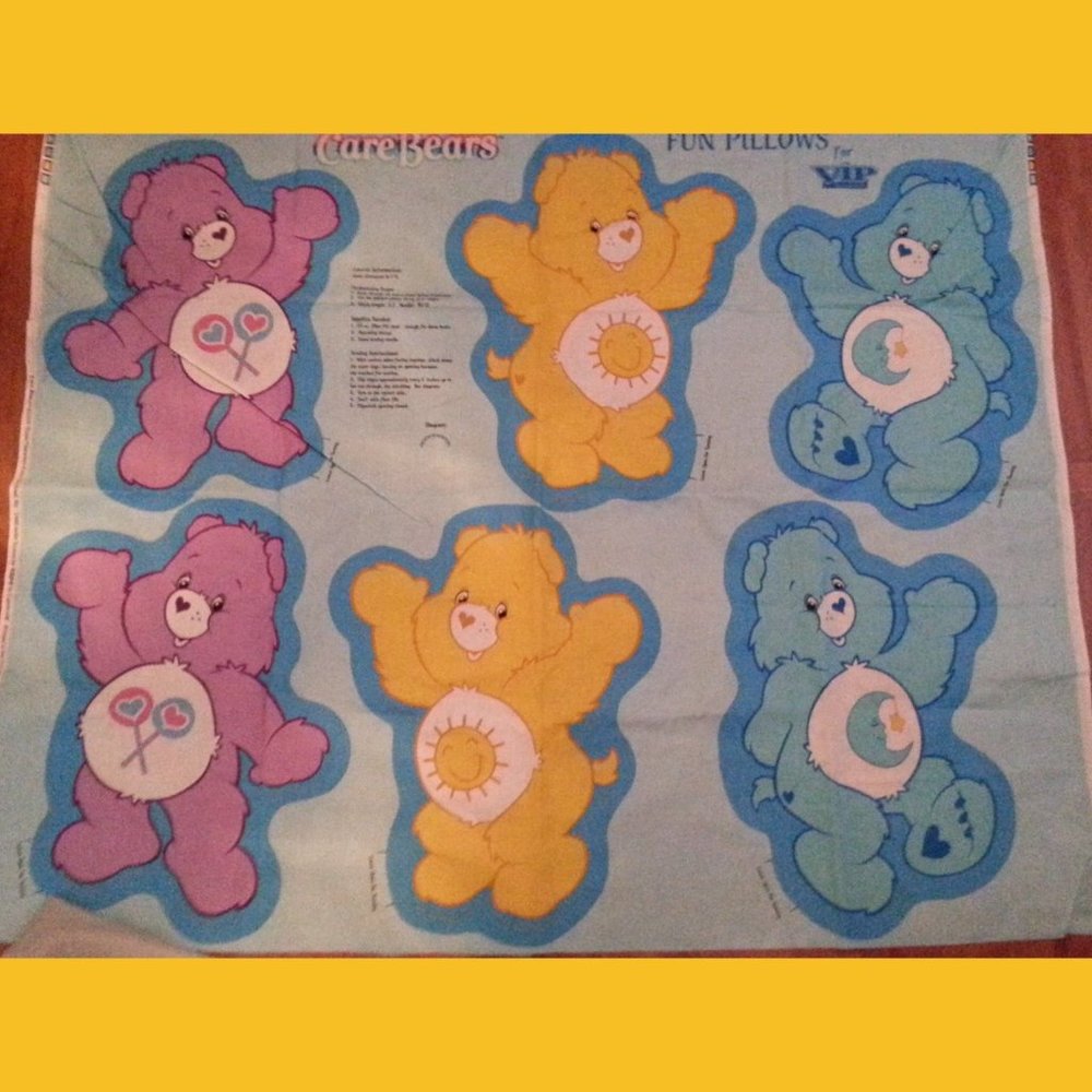 Vintage CARE BEARS Pillow Panel DIY - Makes 3 Pillows